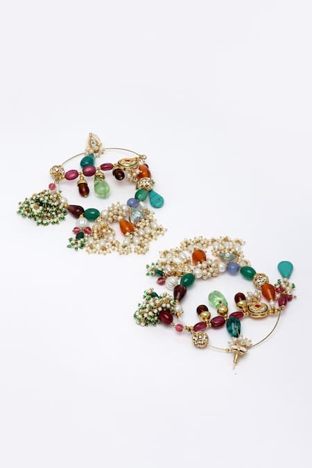 Buy Dugran By Dugristyle Multi Color Pearls, Gota Patti, Diamonds Bead Drop Dangler Earrings Online at Aza Fashions Buy_Dugran By Dugristyle_Multi Color Pearls, Gota Patti, Diamonds Bead Drop Dangler Earrings _Online_at_Aza_Fashions