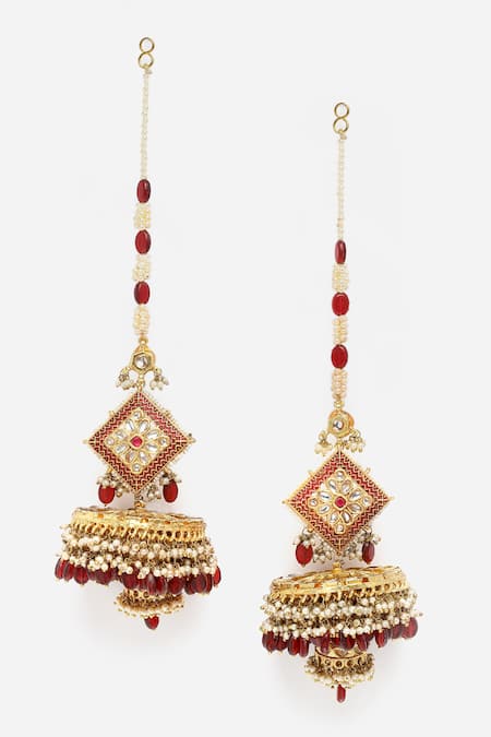 Dugran By Dugristyle Kundan Embellished Jhumkis 