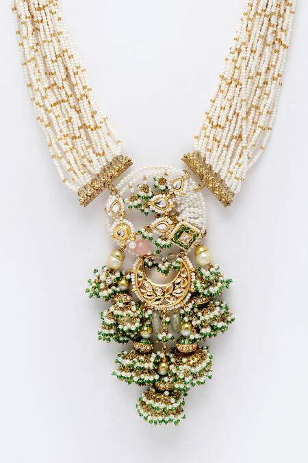 Buy Dugran By Dugristyle Gold Plated Kundan Multi Layered Pendant Necklace Online at Aza Fashions Buy_Dugran By Dugristyle_Gold Plated Kundan Multi Layered Pendant Necklace _Online_at_Aza_Fashions