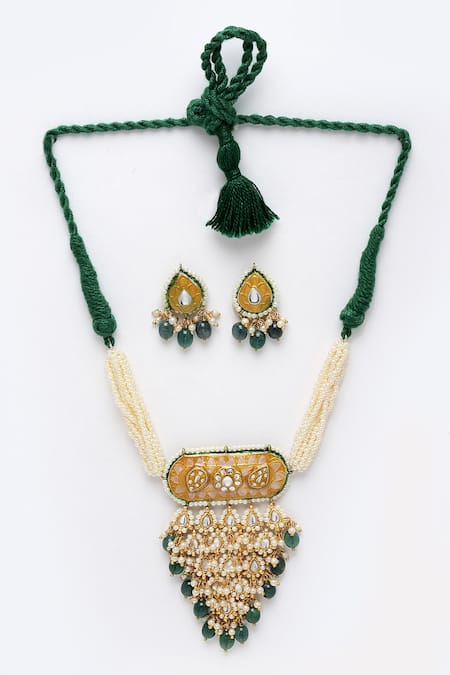 Dugran By Dugristyle Floral Motif Kundan Necklace Set