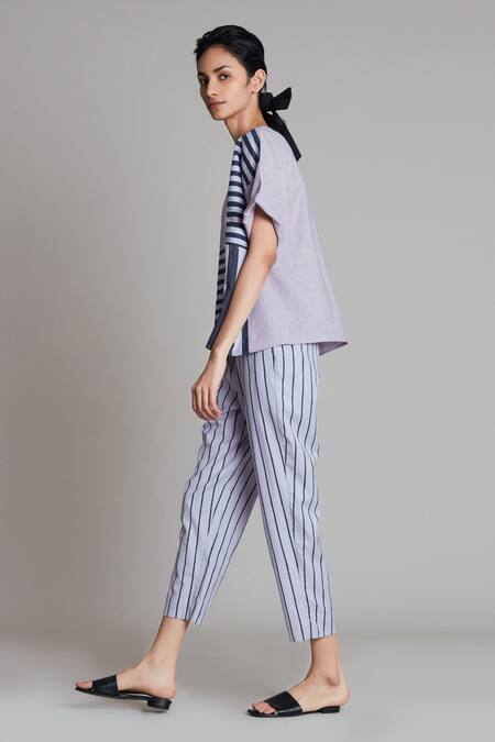 Shop_MATI_Purple Cotton Round Lakeerein Ekin Top_Online_at_Aza_Fashions