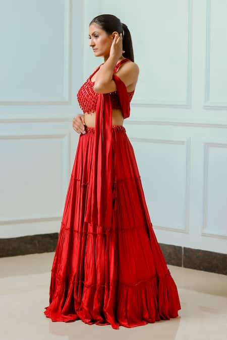 Sangeeta Swati Tiered Skirt Set 