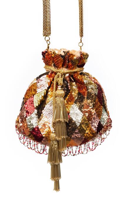 SG Collection By Sonia Gulrajani Multi Color Embroidery Jubel Velvet Potli Online at Aza Fashions SG Collection By Sonia Gulrajani_Multi Color Embroidery Jubel Velvet Potli _Online_at_Aza_Fashions