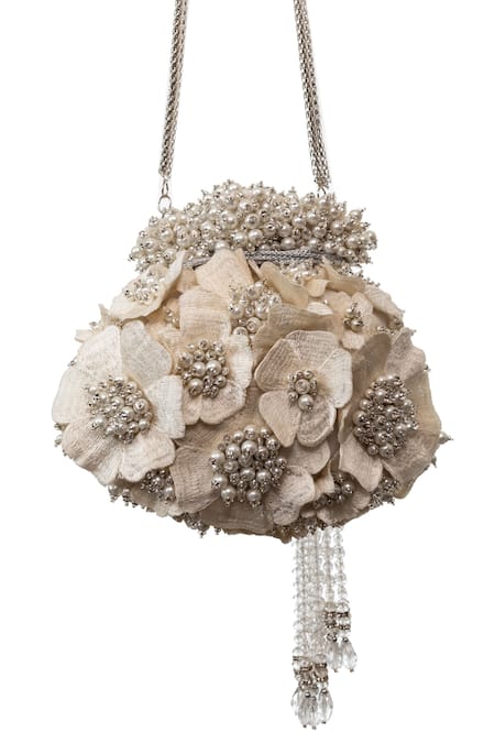 SG Collection By Sonia Gulrajani Wisteria Velvet Embroidered Potli 