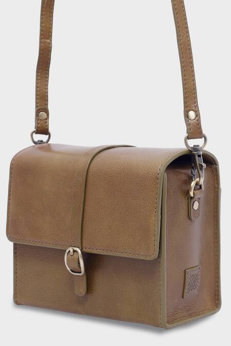 Tan & Loom Green Piccolo Box Bag Online at Aza Fashions Tan & Loom_Green Piccolo Box Bag _Online_at_Aza_Fashions