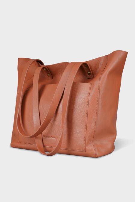 Tan & Loom Peach Old Fashioned Tote Bag at Aza Fashions Tan & Loom_Peach Old Fashioned Tote Bag _at_Aza_Fashions