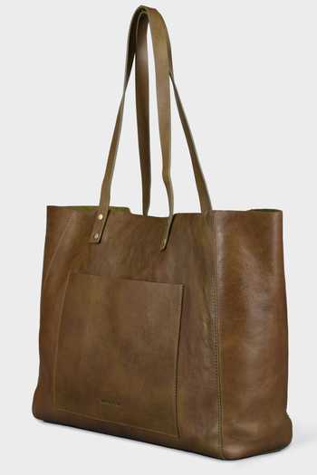 Tan & Loom Green Large Old Fashioned Tote Bag Online at Aza Fashions Tan & Loom_Green Large Old Fashioned Tote Bag_Online_at_Aza_Fashions