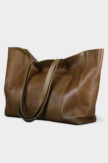 Shop Tan & Loom Green Large Old Fashioned Tote Bag Online at Aza Fashions Shop_Tan & Loom_Green Large Old Fashioned Tote Bag_Online_at_Aza_Fashions
