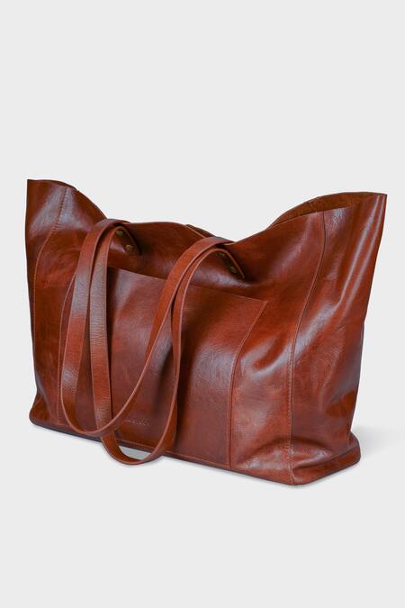 Tan & Loom_Brown Large Old Fashioned Tote Bag _Online_at_Aza_Fashions