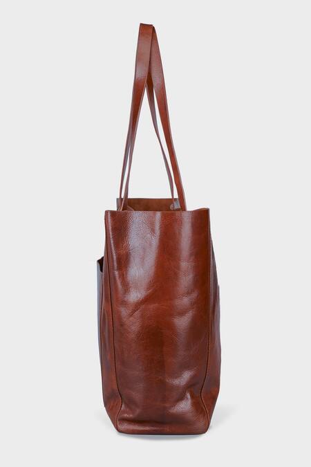 Buy_Tan & Loom_Brown Large Old Fashioned Tote Bag _Online_at_Aza_Fashions