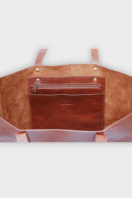 Shop_Tan & Loom_Brown Large Old Fashioned Tote Bag _Online_at_Aza_Fashions