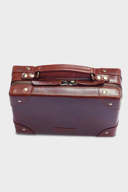 Buy_Tan & Loom_Brown Mini Travellers Trunk Sling Bag _Online_at_Aza_Fashions