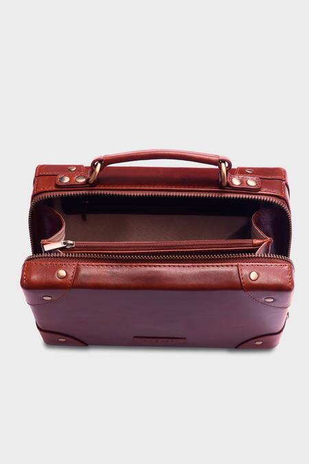 Shop_Tan & Loom_Brown Mini Travellers Trunk Sling Bag _Online_at_Aza_Fashions
