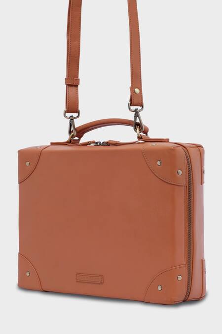 Tan & Loom Peach Travellers Trunk Sling Bag Online at Aza Fashions Tan & Loom_Peach Travellers Trunk Sling Bag _Online_at_Aza_Fashions