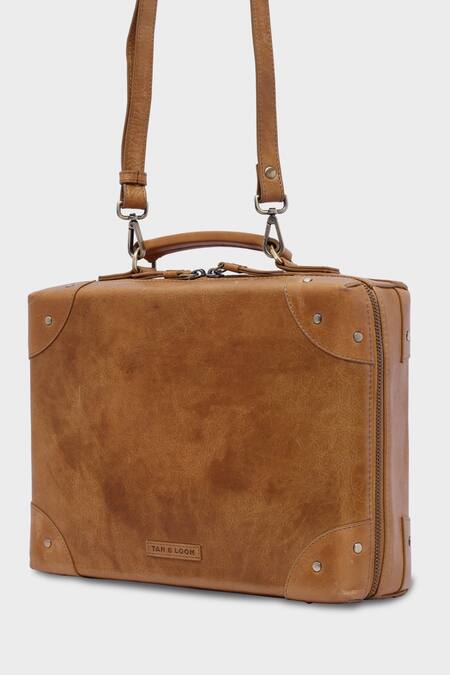 Tan & Loom Brown Travellers Trunk Sling Bag Online at Aza Fashions Tan & Loom_Brown Travellers Trunk Sling Bag _Online_at_Aza_Fashions