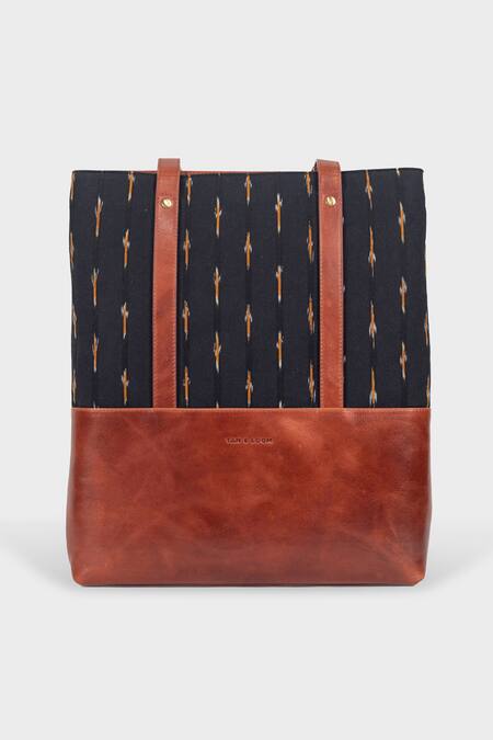 Shop Tan & Loom Black Ikat Tote Bag at Aza Fashions Shop_Tan & Loom_Black Ikat Tote Bag _at_Aza_Fashions