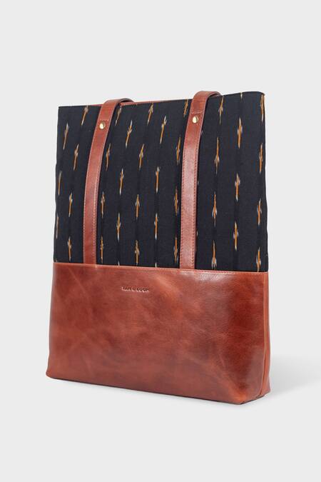 Tan & Loom Black Ikat Tote Bag Online at Aza Fashions Tan & Loom_Black Ikat Tote Bag _Online_at_Aza_Fashions