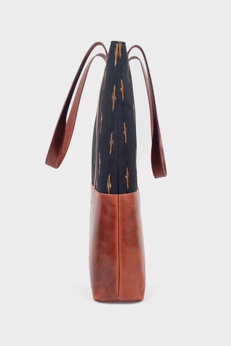 Shop Tan & Loom Black Ikat Tote Bag Online at Aza Fashions Shop_Tan & Loom_Black Ikat Tote Bag _Online_at_Aza_Fashions