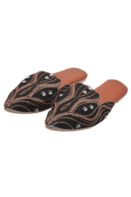 Durvi Waterfall Embellished Mules 