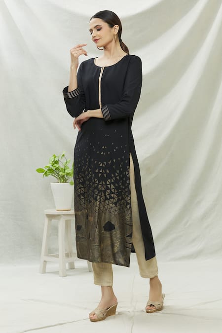Buy Archana Shah Purple Silk Vitue Straight Kurta And Pant Set Online | Aza  Fashions | Long blouse designs, Latest dress design, Pakistani dress design