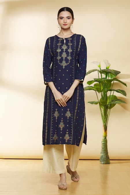 Embroidered Silk Dress for Women - Shop Online at Aza Fashions