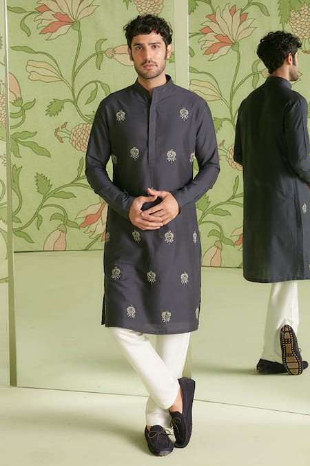 Sanjev Marwaaha Floral Embroidered Kurta Set 