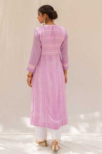Myaara Noori Chanderi Panelled Kurta Set 