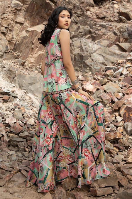 Bhanuni By Jyoti Abstract Print Maxi Dress 