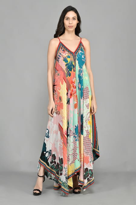 Bhanuni By Jyoti Abstract Print Handkerchief Dress 
