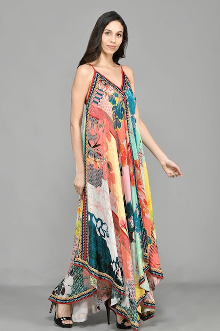 Bhanuni By Jyoti Abstract Print Handkerchief Dress 