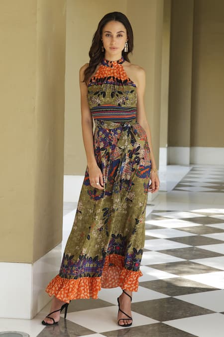 Bhanuni By Jyoti Paradise Forest Printed Maxi Dress 
