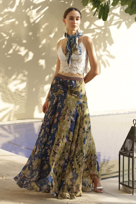 Bhanuni By Jyoti Paradise Forest Printed Skirt 
