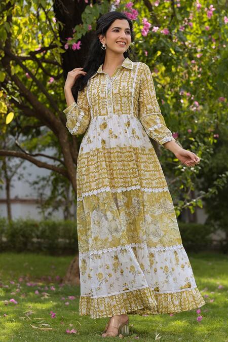 Yellow and white maxi on sale dress