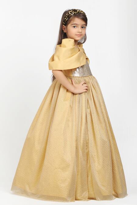 Jelly Jones Gold Silk Sequins Embroidered Gown Online at Aza Fashions Jelly Jones_Gold Silk Sequins Embroidered Gown _Online_at_Aza_Fashions