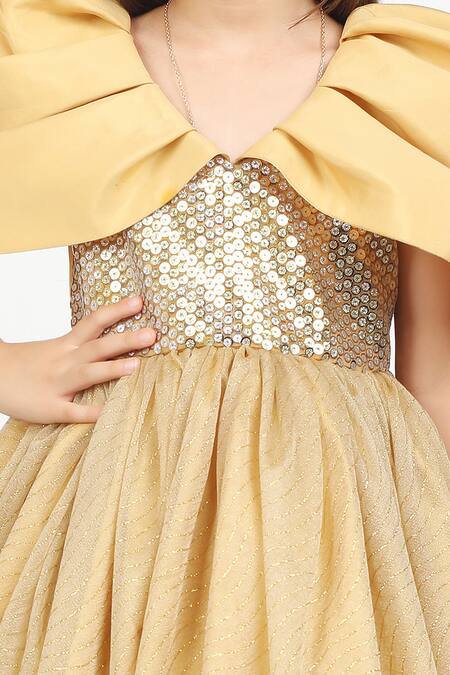 Shop Jelly Jones Gold Silk Sequins Embroidered Gown Online at Aza Fashions Shop_Jelly Jones_Gold Silk Sequins Embroidered Gown _Online_at_Aza_Fashions