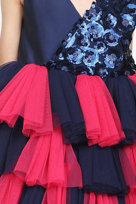 Shop Jelly Jones Blue Silk Sequins Embroidered Flared Dress And Hairband Online at Aza Fashions Shop_Jelly Jones_Blue Silk Sequins Embroidered Flared Dress And Hairband_Online_at_Aza_Fashions