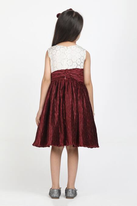 Shop Jelly Jones Maroon Net Sequins, Embroidery Dress at Aza Fashions Shop_Jelly Jones_Maroon Net Sequins, Embroidery Dress_at_Aza_Fashions