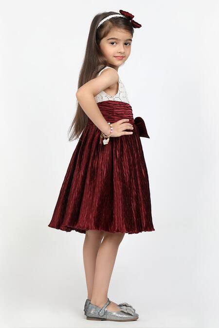 Jelly Jones Maroon Net Sequins, Embroidery Dress Online at Aza Fashions Jelly Jones_Maroon Net Sequins, Embroidery Dress_Online_at_Aza_Fashions