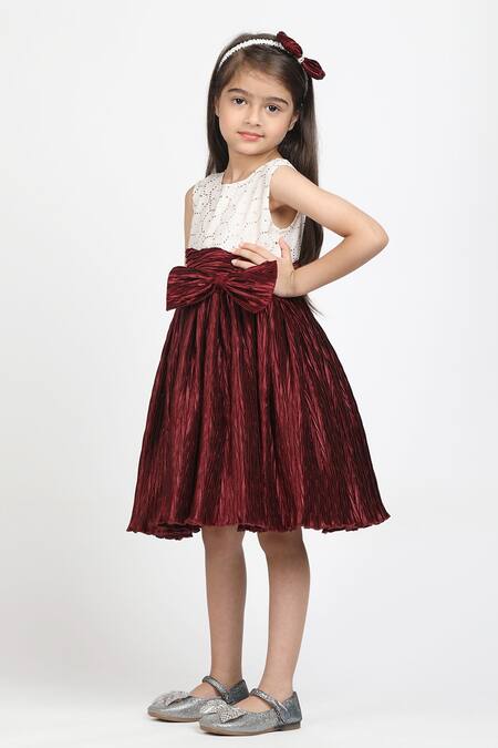 Buy Jelly Jones Maroon Net Sequins, Embroidery Dress Online at Aza Fashions Buy_Jelly Jones_Maroon Net Sequins, Embroidery Dress_Online_at_Aza_Fashions