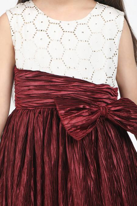 Jelly Jones Maroon Net Sequins, Embroidery Dress at Aza Fashions Jelly Jones_Maroon Net Sequins, Embroidery Dress_at_Aza_Fashions