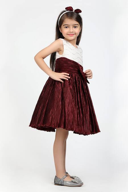 Jelly Jones_Brown Net Sequins Embroidered Dress_Online_at_Aza_Fashions