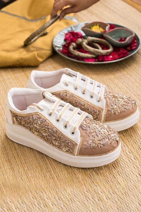 Golden sneakers hot sale