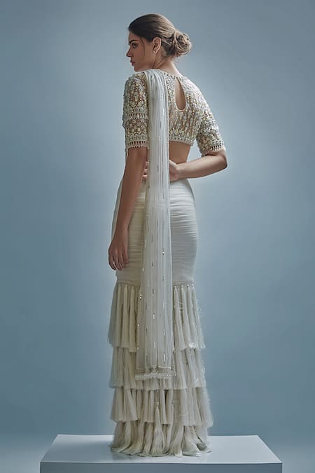 Cherie D Nocturne Pre-Draped Saree With Blouse 