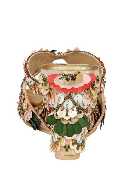 Shop_Fuchsia by aashaka mehta_Pink Sequins Color Pop Block Wedges _Online_at_Aza_Fashions