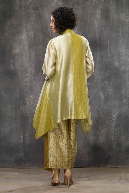 Bodhi Tree Woven Asymmetric Jacket Pant Set 