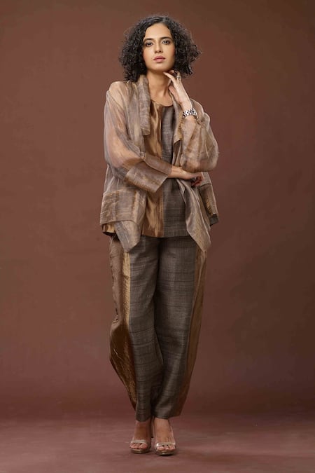 Bodhi Tree Colourblock Pant Set With Jacket  