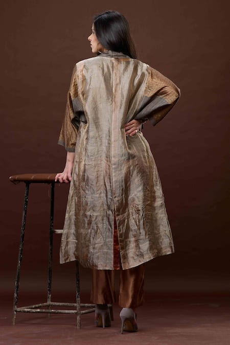 Bodhi Tree Colourblock Trench Coat Pant Set 