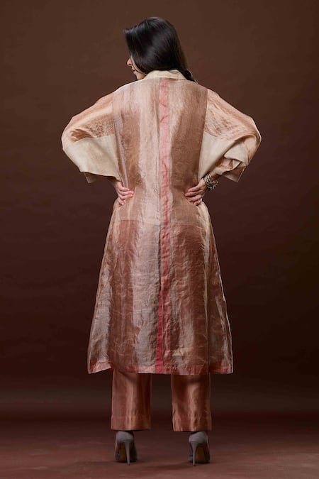 Bodhi Tree Colourblock Trench Coat Pant Set 