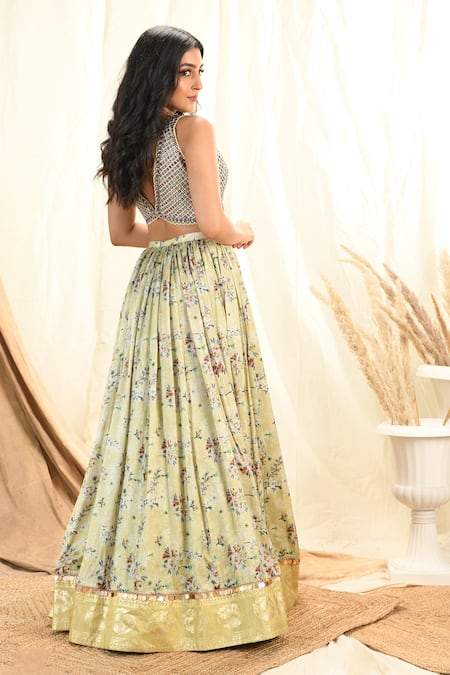 Aaryaa By Kashveen Kohli Floral Print Lehenga Set 