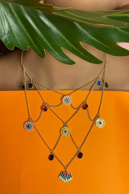 Natasha Accessories Flower Power Black Rhinestone Statement Necklace |  Dillard's
